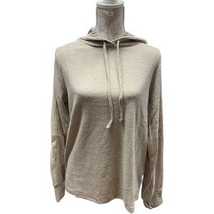 2LIV Oatmeal heathered hoodie Fuzzy Cozy Large